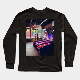 Vintage Neon Arcade Game Machines Long Sleeve T-Shirt